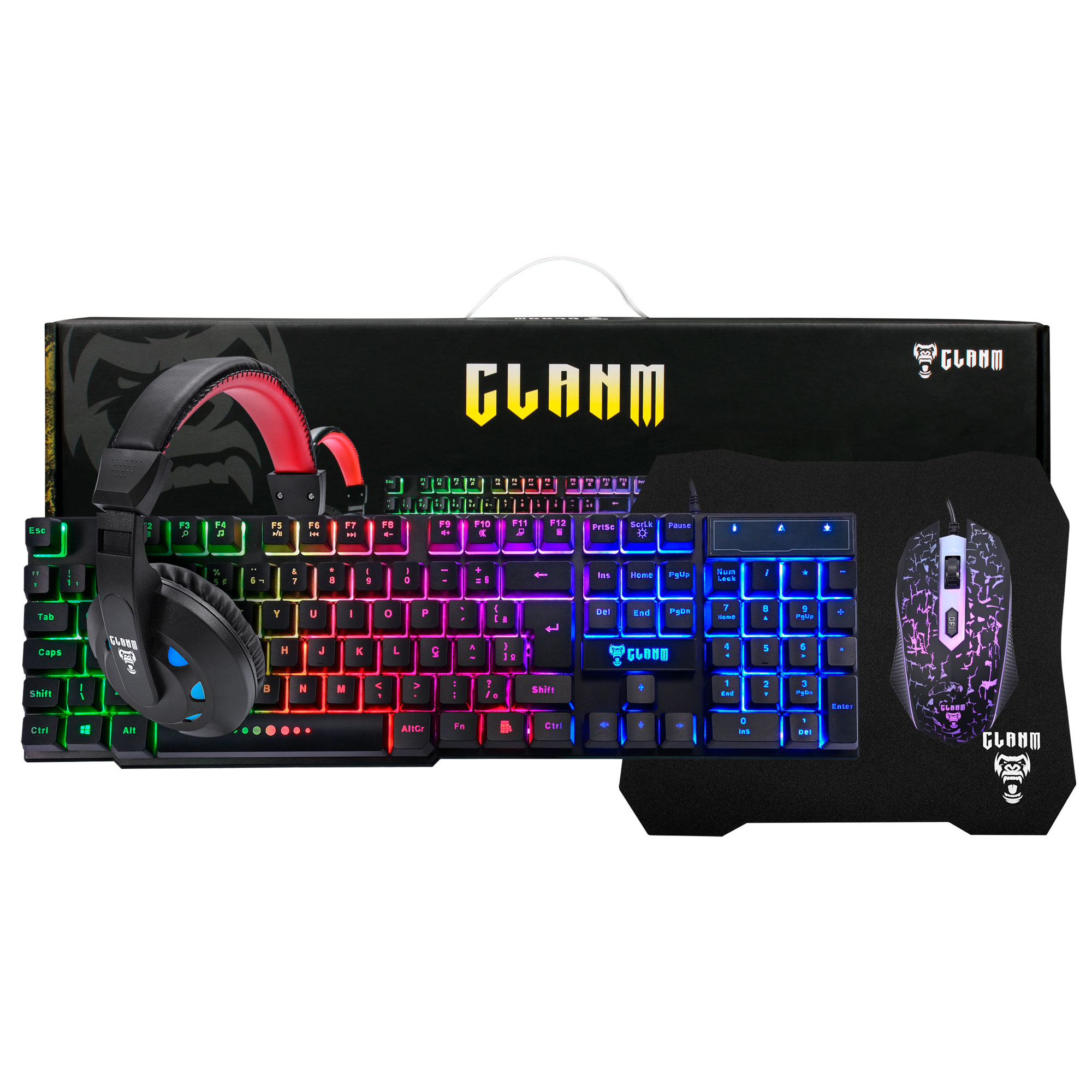 Kit Gamer Led Completo Para Jogos e Stream Mousepad de Jogo